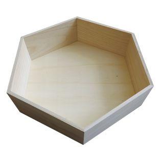 Hexagon wood shelf 30 x 26 x 10 cm