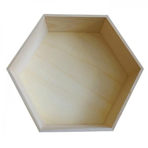 Etagère hexagonale en bois 30 x 26 x 10 cm Etagère hexagonale en bois 30 x 26 x 10 cm
