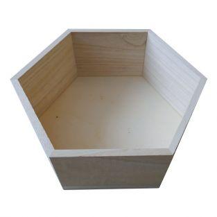 Etagère hexagone en bois 27 x 23,5 x 10 cm