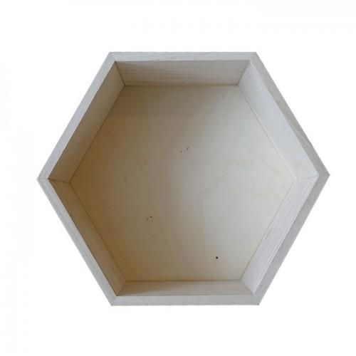 Etagère hexagone en bois 27 x 23,5 x 10 cm Etagère hexagone en bois 27 x 23,5 x 10 cm