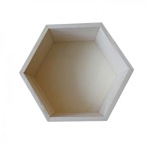 Etagère hexagone en bois 24 x 21 x 10 cm Etagère hexagone en bois 24 x 21 x 10 cm