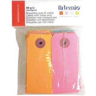  Etiquettes de couleur avec fil métallique 