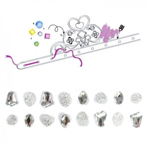 Coffret diadèmes de princesse à customiser - pierres précieuses blanches Coffret diadèmes de princesse à customiser - pierres précieuses blanches