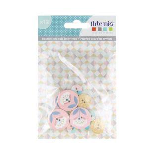 12 wooden buttons - Scandisweet