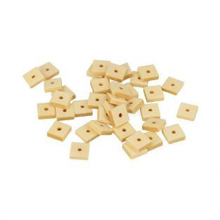 80 perles en bois carrées 10 x 6 mm