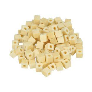 190 cuentas de madera cuadradas 5 x 5 mm