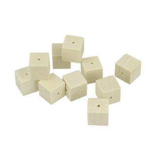 20 perles en bois carrées 15 x 15 mm