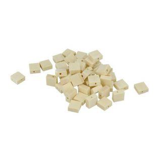 100 perles en bois carrées plates 10 x 3 mm