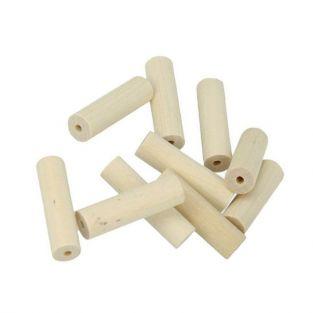 10 perles en bois cylindres 30 x 10 mm