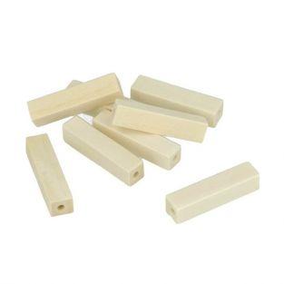 10 perles en bois rectangles 25 x 10 mm