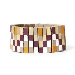 10 perles en bois rectangles 25 x 10 mm