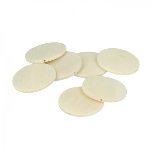 10 perles en bois rondes plates 40 mm 10 perles en bois rondes plates 40 mm