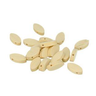 10 perles en bois pétales 20 x 10 mm