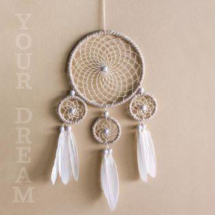 Kit de bricolaje Atrapasueños - beige y blanco