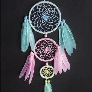 Kit DIY Attrape-rêves pastel (bleu et rose)