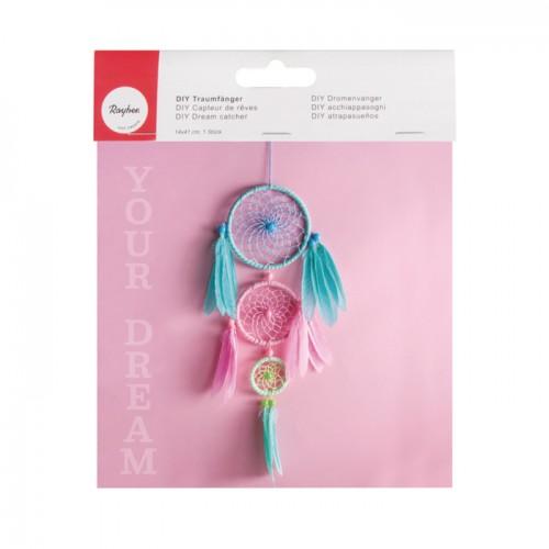 Kit DIY Attrape-rêves pastel (bleu et rose) Kit DIY Attrape-rêves pastel (bleu et rose)