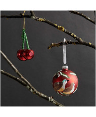 Boule de Noël en verre - cerises