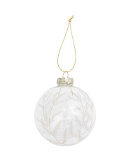 Boule de Noël en verre transparent - branches dorées
