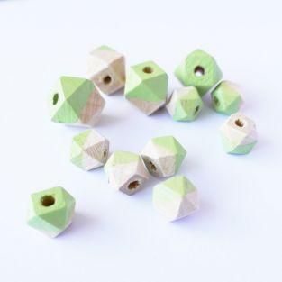Perles en bois diamant - vert