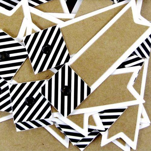 100 striped kraft labels - Pennant 100 striped kraft labels - Pennant
