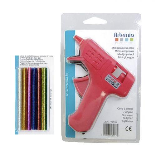 Mini glue gun + glitter glue sticks Mini glue gun + glitter glue sticks