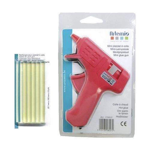 Mini pistolet à colle + 14 bâtonnets de colle Mini pistolet à colle + 14 bâtonnets de colle