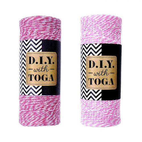 2 ficelles bicolores 100 m - fuchsia & rose 2 ficelles bicolores 100 m - fuchsia & rose