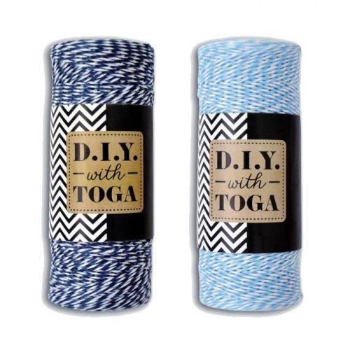 2 bicolour twines 100 m - navy blue & light blue 2 bicolour twines 100 m - navy blue & light blue