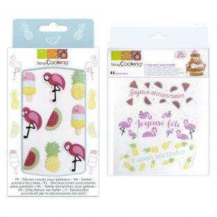Kit anniversaire Tropical - décors sucrés et décors azyme