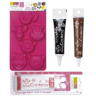 Mold and preparation for Jungle animals Cake