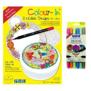 Birds Wafer disks + 6 light edible ink pens
