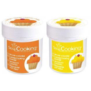 2 pots de levure colorée - jaune & orange