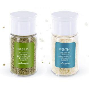 Cristaux d'huiles essentielles Basilic et Menthe