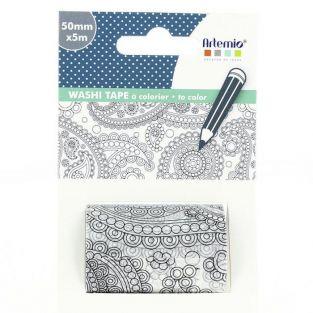 Washi tape XL ? colorier - Flower power