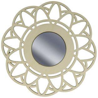 Miroir contour bois ? d?corer 20 cm - Fleur