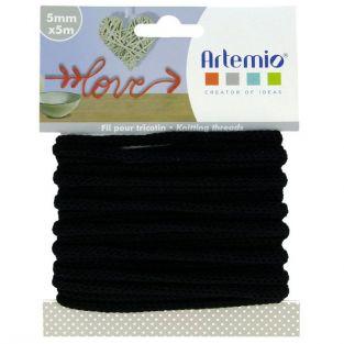 Hilo para tejer 5 mm x 5 m - negro