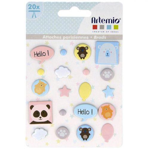 Attaches parisiennes Animaux adorables x 20 Attaches parisiennes Animaux adorables x 20
