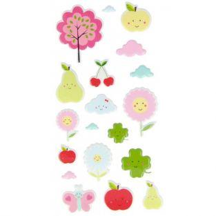 Pegatinas en relieve - Frutas adorables