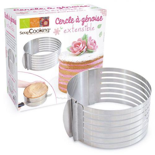 Cercle extensible en inox pour génoise - 16 à 20 cm Cercle extensible en inox pour génoise - 16 à 20 cm