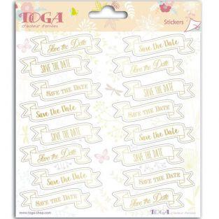 Stickers Mariage Save the date - 15 x 15 cm