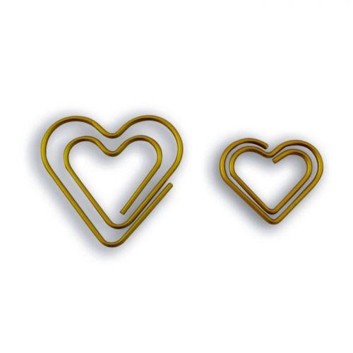 9 hearts paperclips - golden 9 hearts paperclips - golden