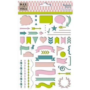 Stencil for Bullet journal 15 x 20 cm - Banners