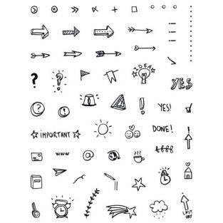 Clear stamps Icones for Bullet journal - 14 x 18 cm