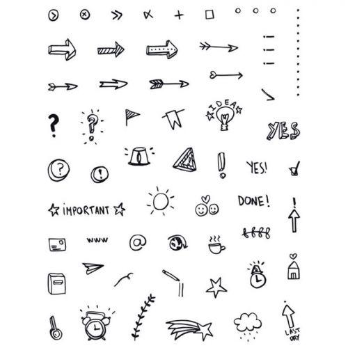 Clear stamps Icones for Bullet journal - 14 x 18 cm Clear stamps Icones for Bullet journal - 14 x 18 cm