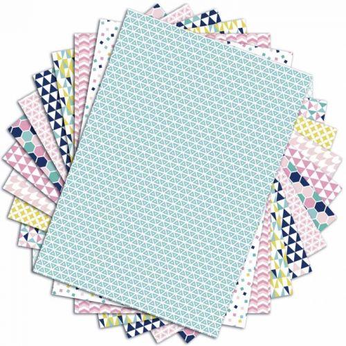 48 scrapbooking sheets Pastel geometric - A4 48 scrapbooking sheets Pastel geometric - A4