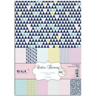 48 feuilles ? scrapbooking g?om?trique pastels - A4