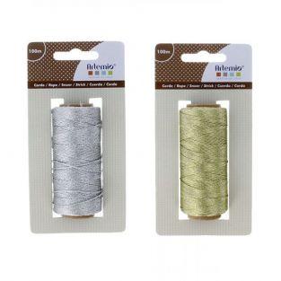 2 bobines de ficelle 100 m - argent?e et dor?e