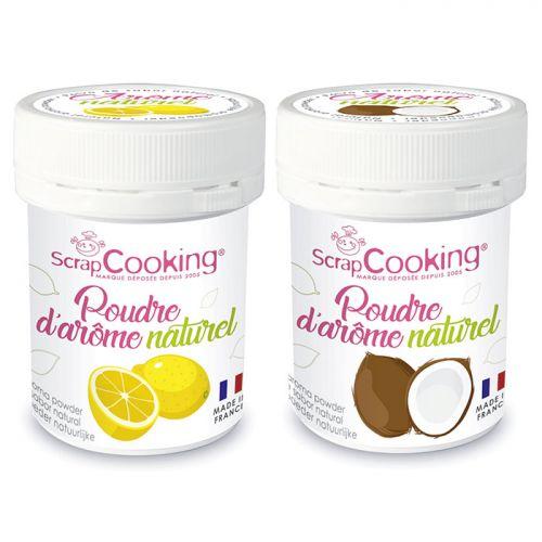 Ar?mes alimentaires naturels en poudre - citron et noix de coco - 2 x 15 g
