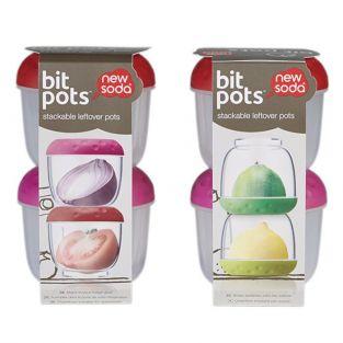 2 pots fraicheurs pour aliments Bit Pots - rouge et violet
