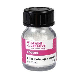 Poudre effet métalllique argent pour pâte FIMO - 8 g